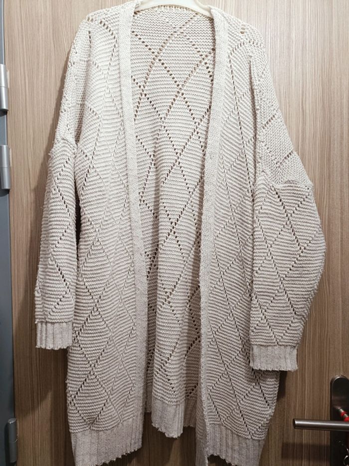 Long Gilet blanc cassé,crème - photo numéro 2