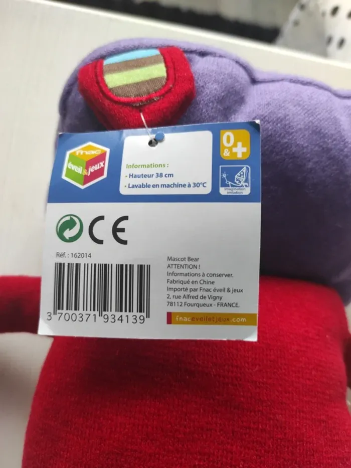 Doudou Charly l ourson Fnac Eveil et jeux - photo numéro 5