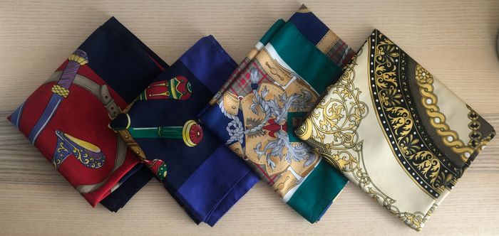 Collection 4 foulards (carrés) vintage