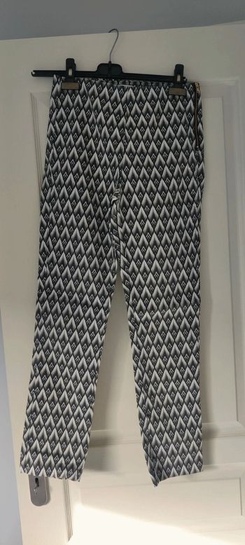 Pantalon noir blanc a motif