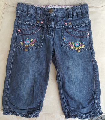 Pantacourt short en jean motif fleuri Sergent Major taille 5 ans