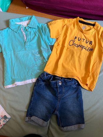 Lot 2 tshirts et 1 short 12 mois