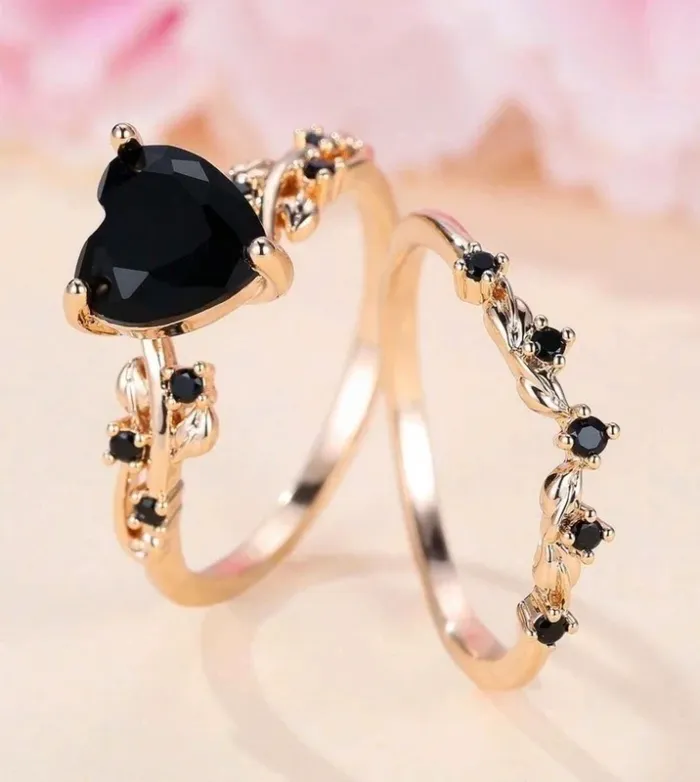 Ensemble de bagues avec coeur