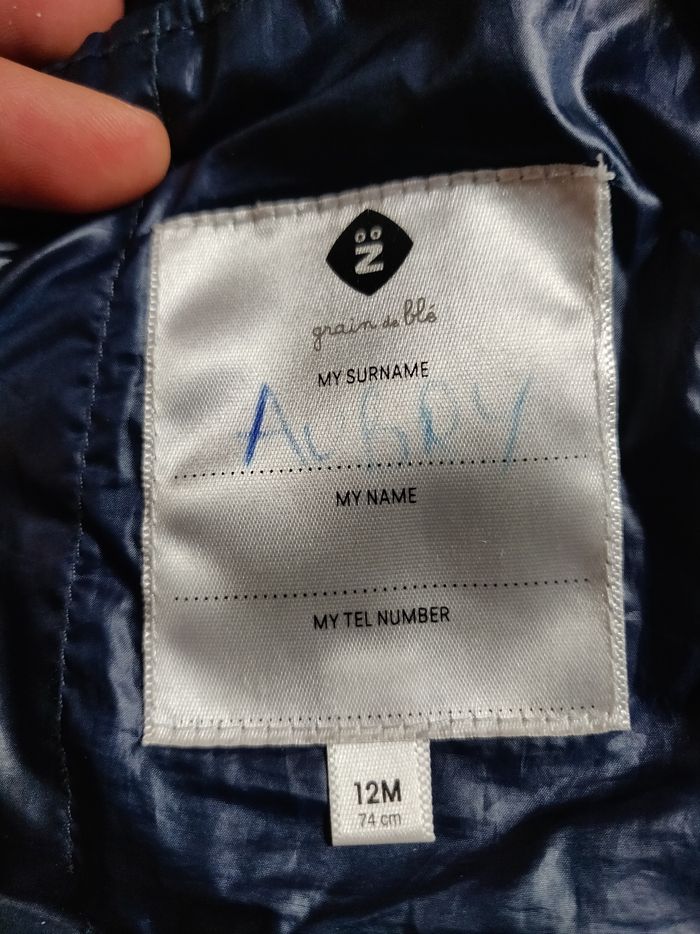 Doudoune Grain de Blé bleue marine taille 12 mois - photo numéro 4
