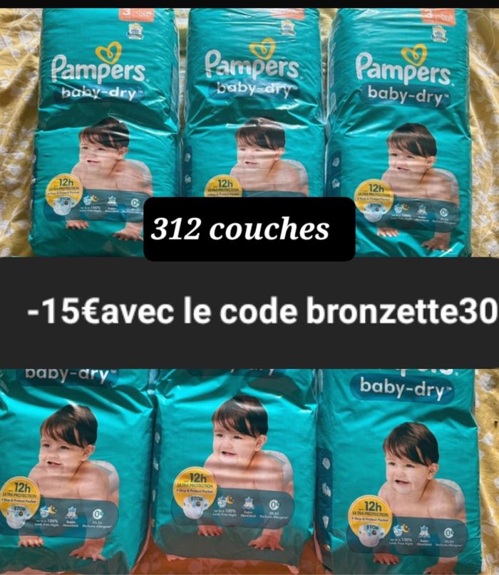 Six pack de couches Pampers taille 3 normal