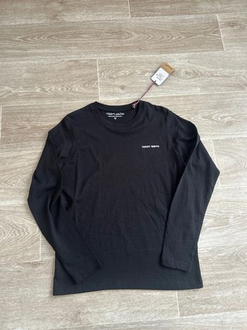 T-shirt Teddy Smith noire manches longues 12ans