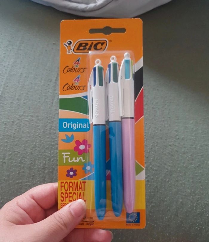 Lot de 3 bics 4 couleurs