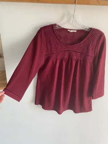 Blouse manche 3/4 promod bordeau