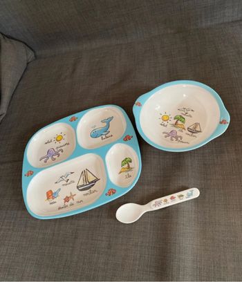 Lot assiette bol cuillère