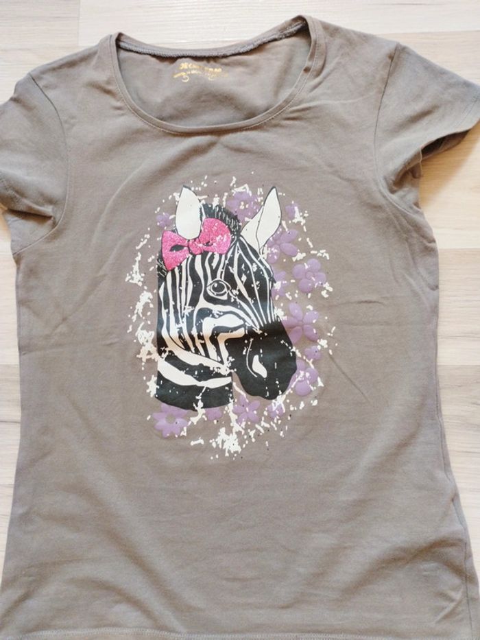 Tee-shirt manches courtes couleur taupe - photo numéro 2