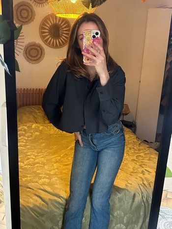 👚 Chemise courte grise – Zara – Taille S