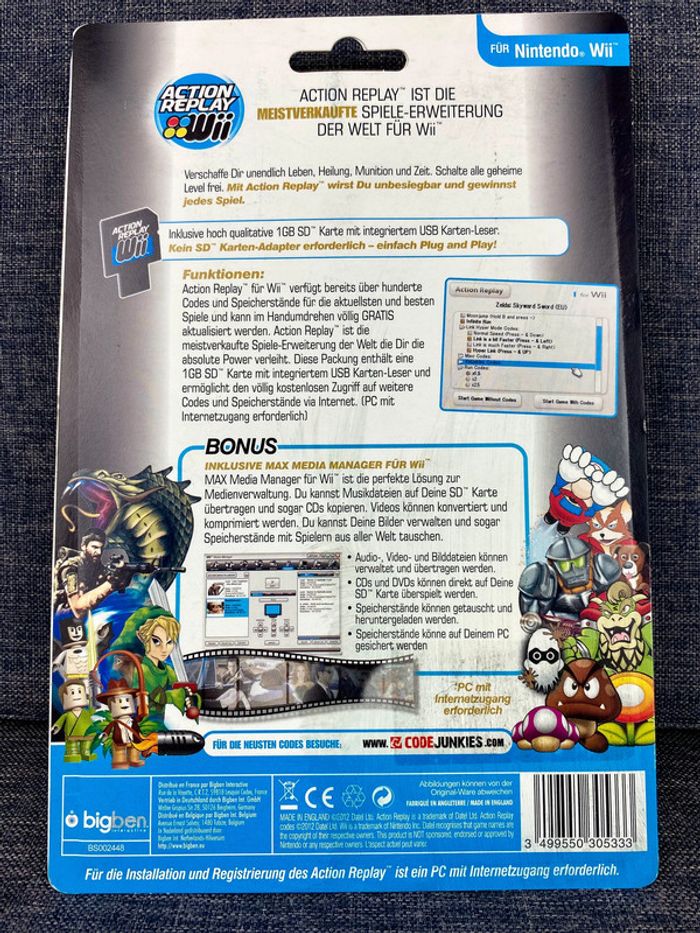 AR Action Replay Wii - codes triches Zelda, Mario, COD .. NЕUF sous blister - photo numéro 3