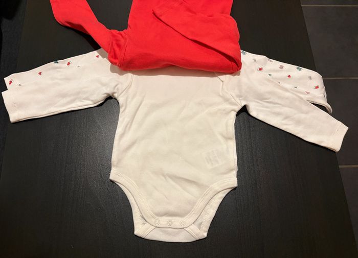 Lot de 3 bodies « Mon petit cœur » Manches longues Mots d’enfants Taille 6 mois - photo numéro 2