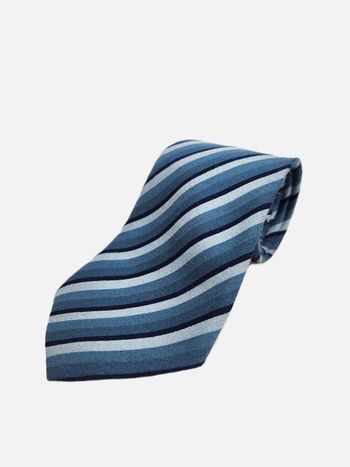 Cravate Philippe Vendôme - Bleue à Rayures - Soie & Acrylique