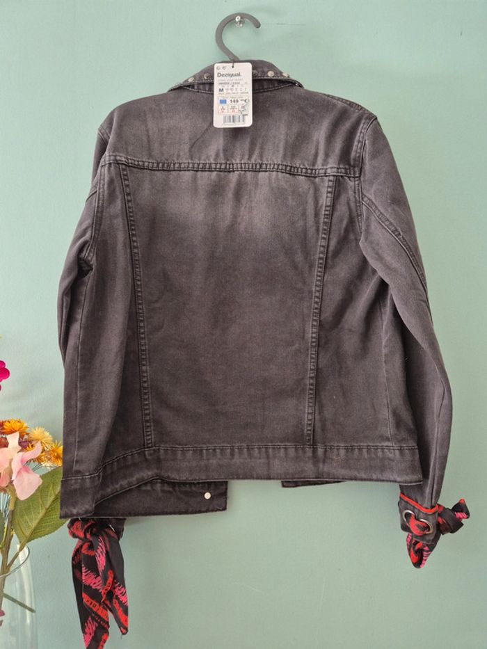 Veste noire rock, en jean, taille 38, Desigual, neuve - photo numéro 7
