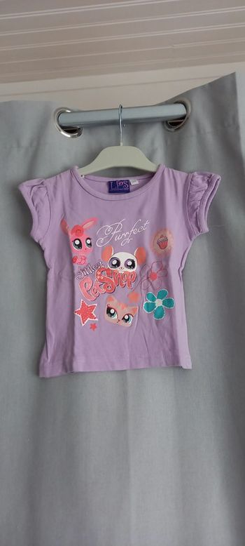 T-shirt littlest pet shop 24mois violet et rose