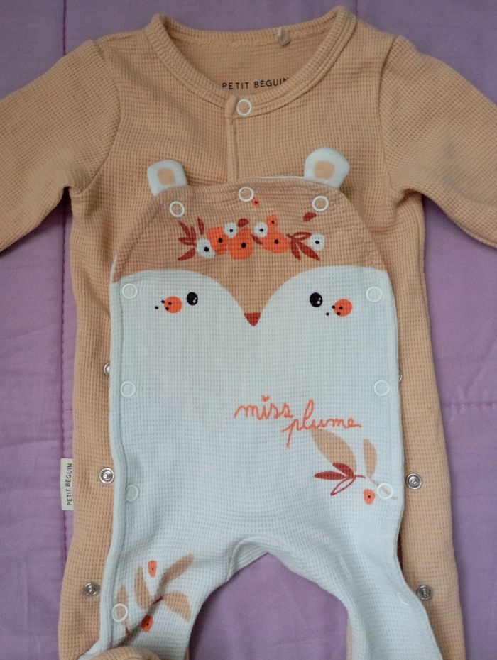 Ensemble pyjama bonnet moufles Petit Béguin - photo numéro 2