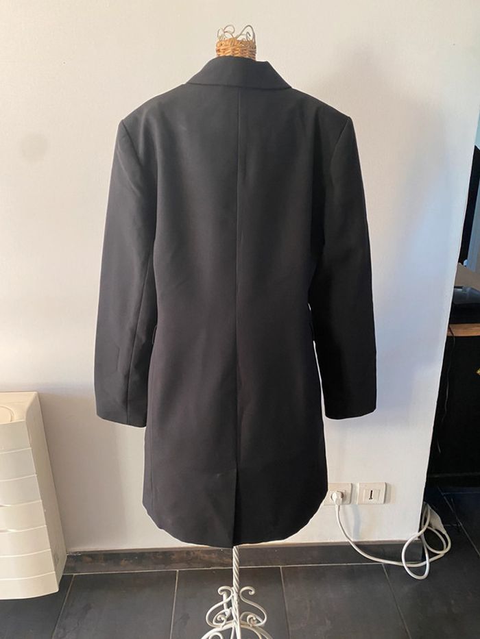 Veste blazer long 3/4 noir camaïeu taille 38 - photo numéro 6