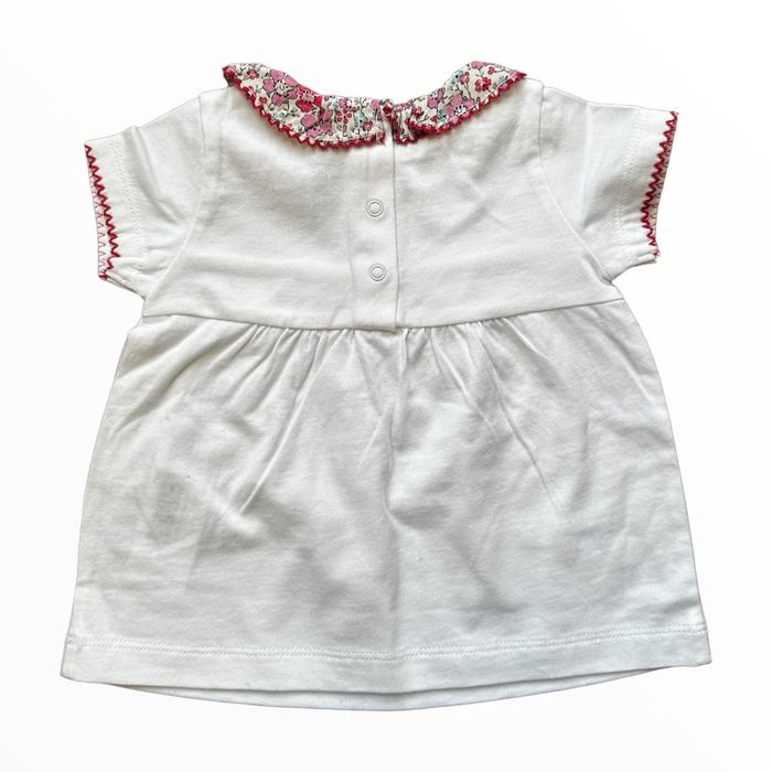 T-shirt col liberty Cyrillus 6 mois neuf (12€) - photo numéro 2