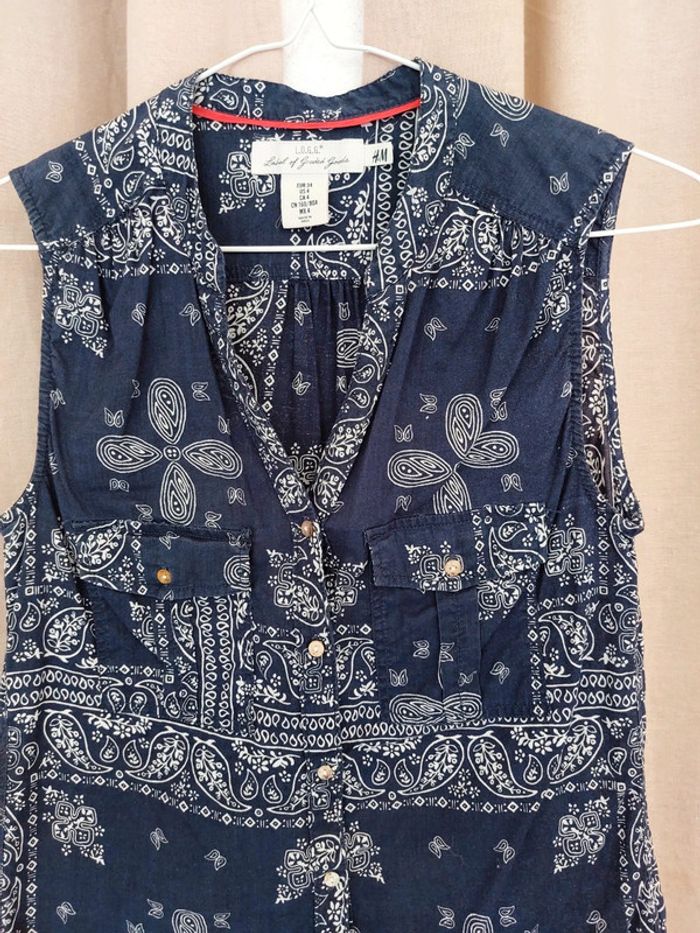 Blouse débardeur bleu marine style bandana - photo numéro 7