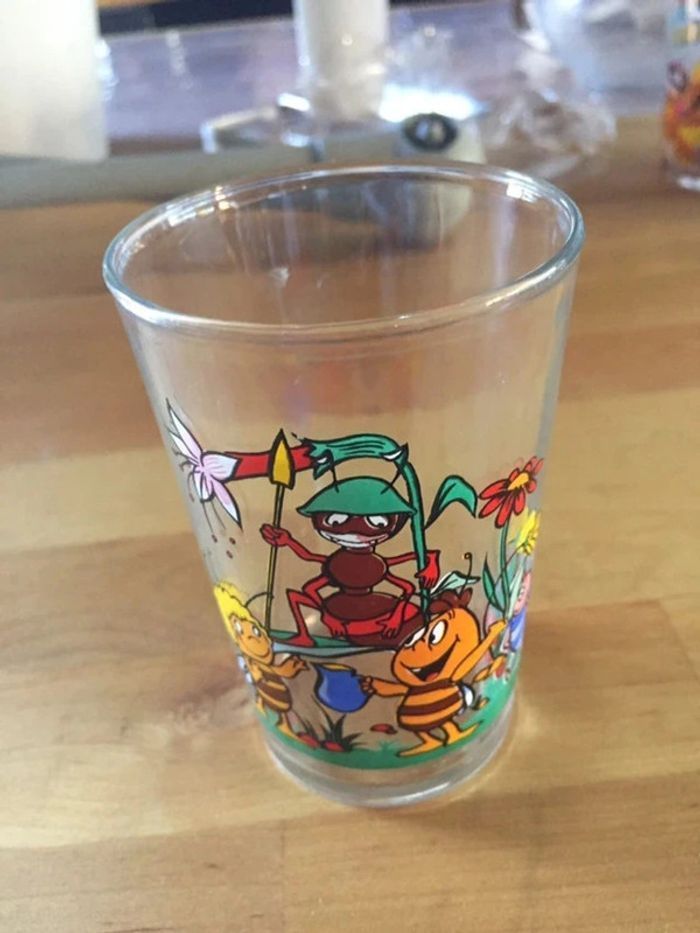 verre moutarde tf1 maya l abeille vintage - photo numéro 3