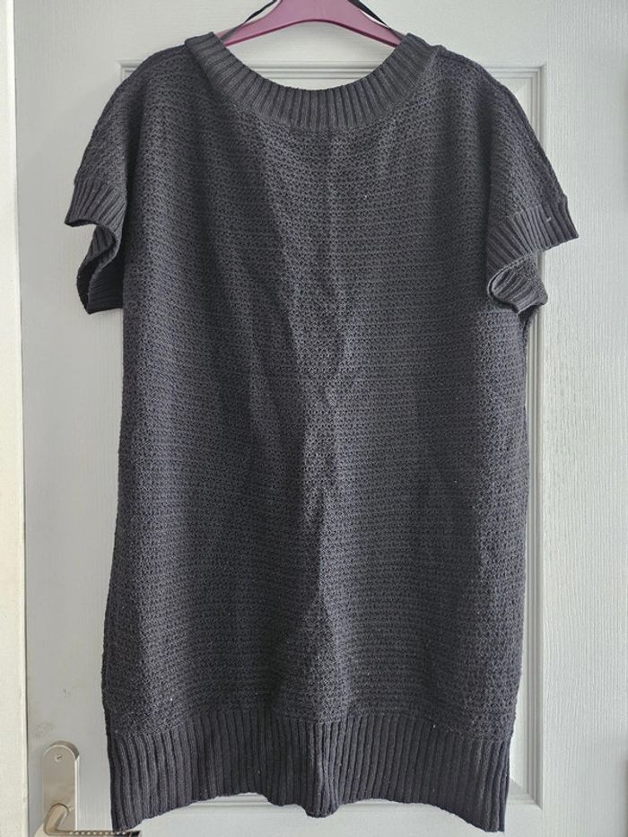 Pull tunique en mailles femme - Taille 46 / XXXL - Kwoman - Noir uni - photo numéro 3