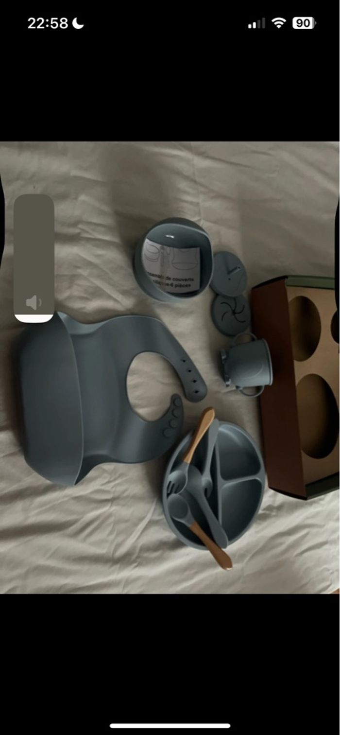 Set de repas en silicone bleu pour enfant 10 pièces - photo numéro 9