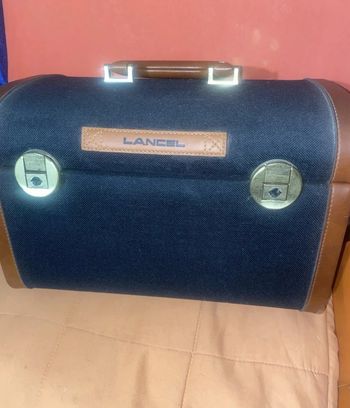 Vanity case Lancel vintage cuir et toile
