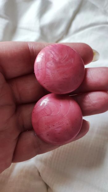 Clips d'oreilles vintage rose