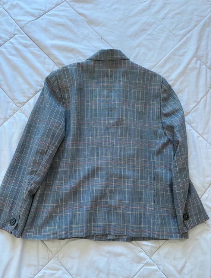 Veste blazer motif prince de galle carreaux gris noir Weinberg Paris vintage 90s taille L/XL - photo numéro 7