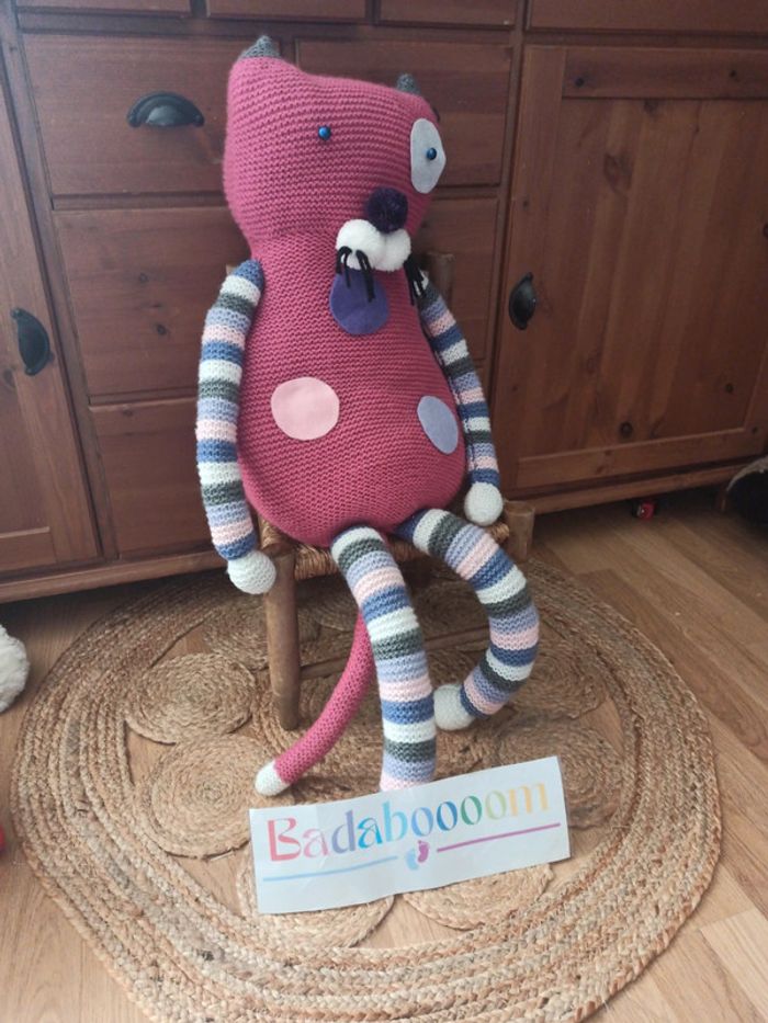 peluche crochet 80 cm chat tbe - photo numéro 4