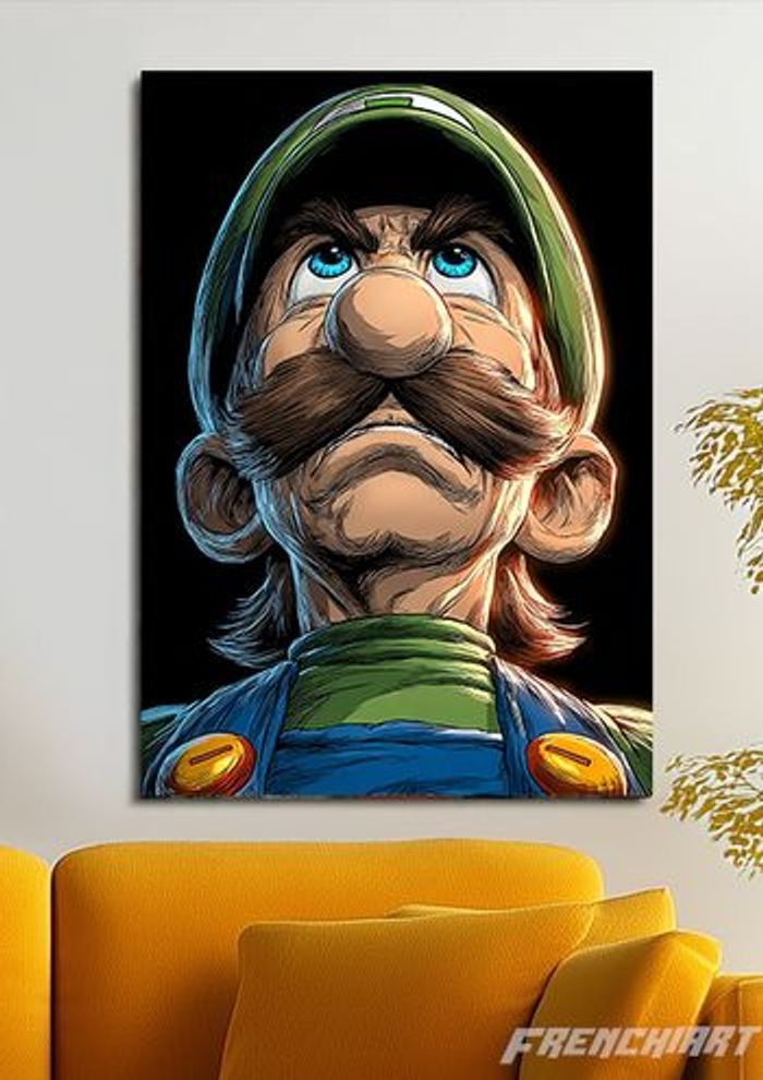 Poster métallique 30cm x 42cm Luigi Mario Jeu Vidéo + aimant mural fourni. - photo numéro 2