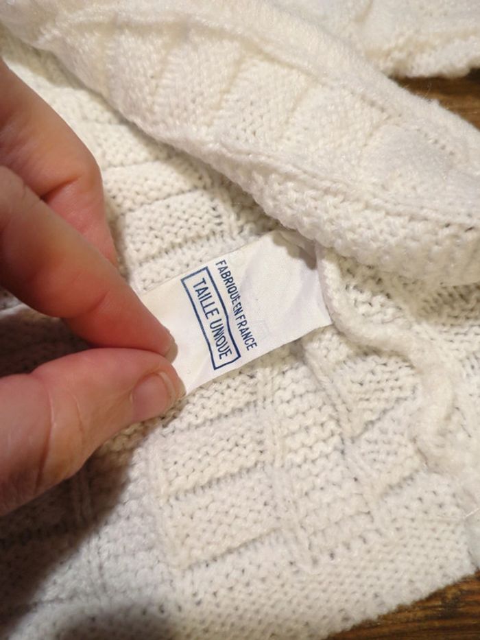 Gilet vintage friperie blanc baptême neuf 3- 6 mois - photo numéro 3