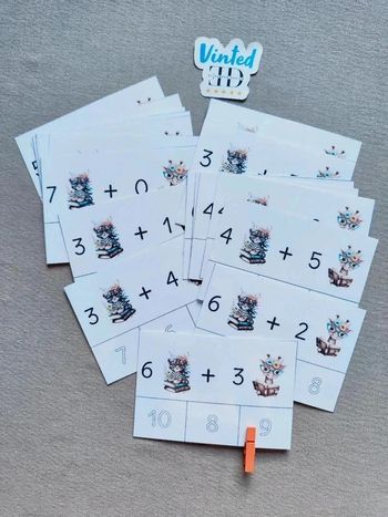 20 cartes à pince additions