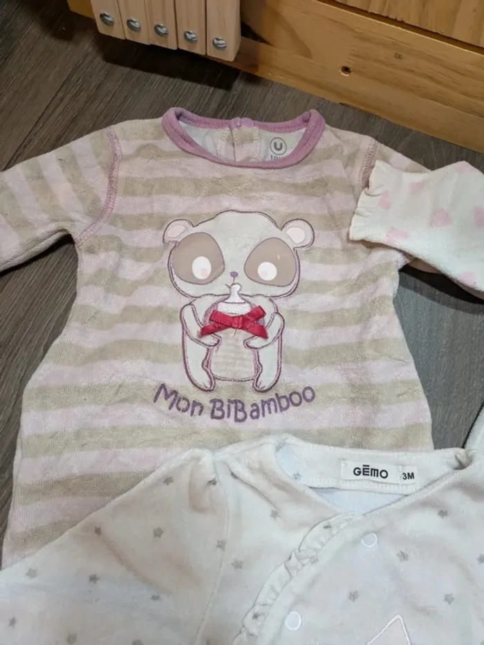 Lot 5 pyjamas chaud filles 3 mois différentes marques - photo numéro 4