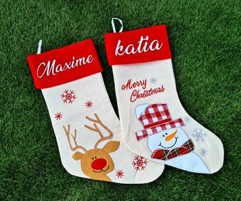 Grande chaussette de Noël personnalisée