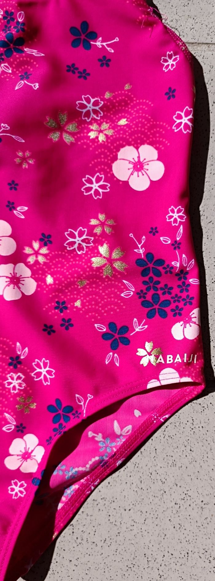 Maillot de bain 1 pièce Nabaiji fille rose imprimé fleurs 3-4 ans - photo numéro 5