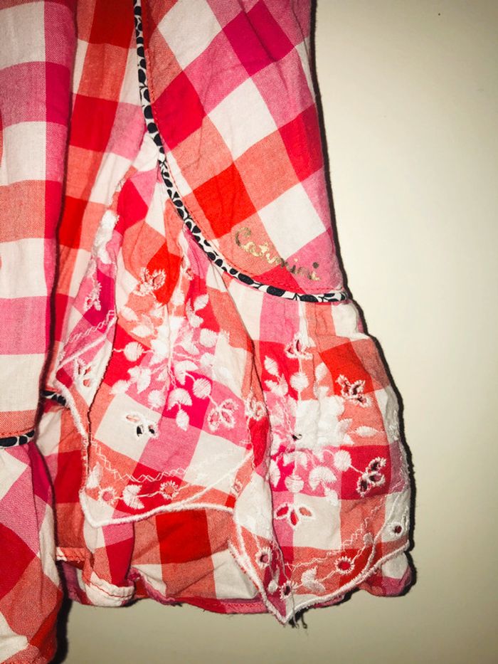 Superbe robe catimini vichy et broderies - photo numéro 2