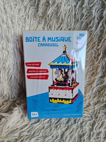 Activité manuelle - loisirs créatifs - créer ta boîte a musique carrousel en bois Neuf