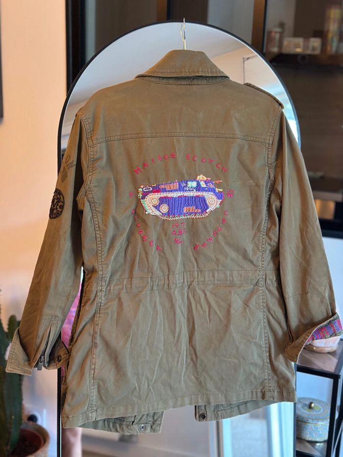 Parka kaki brodée Maison Scotch T38 - photo numéro 2