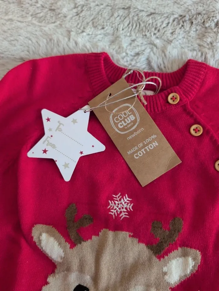 Pull rouge theme noel. Cool club. 6 mois - photo numéro 5