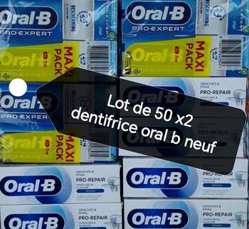 Lot de 50x2 (100)dentifrice oral b neuf 