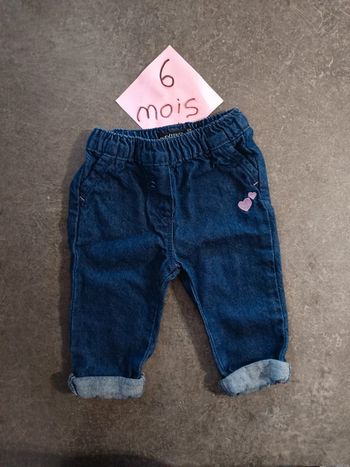 Jean motifs coeurs 6 mois