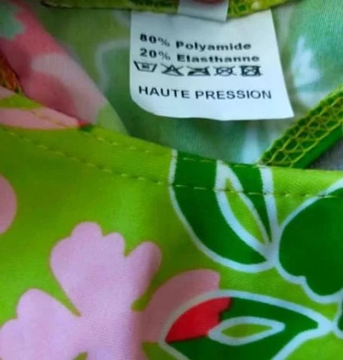 Bas de maillot femme – Tanga tropical vert fleuri – Haute Pression – Neuf avec étiquette - photo numéro 3