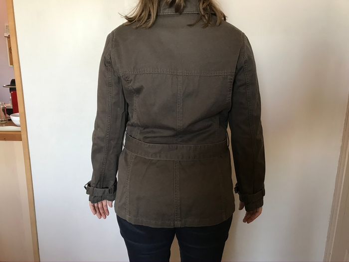 La Redoute veste printemps automne femme non doublée en coton marron ceinture T40 - photo numéro 2