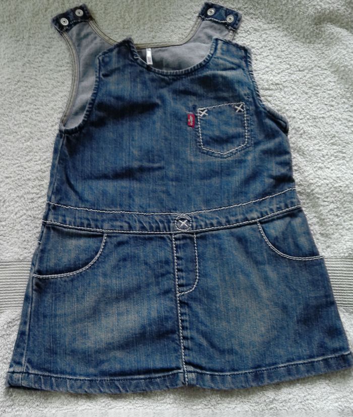 lot de 2 robes en jean + une salopette - photo numéro 2