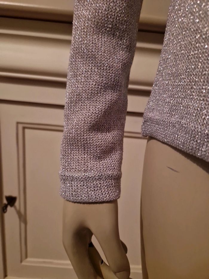 Pull mailles argentés H&M - photo numéro 9