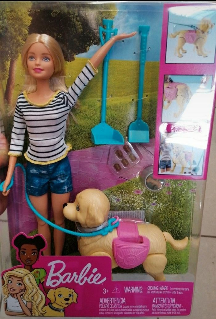 BARBIE PROMENADE DU CHIEN MATTEL NEUF - photo numéro 2