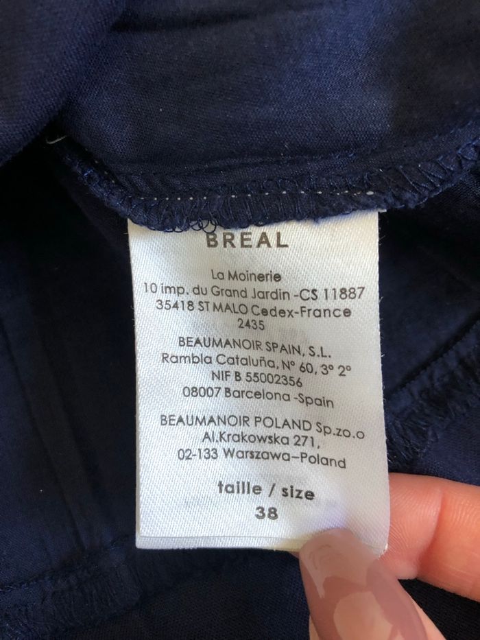 Robe bleue marine à manches longues Breal taille 38 état satisfaisant (avec défaut) - photo numéro 9