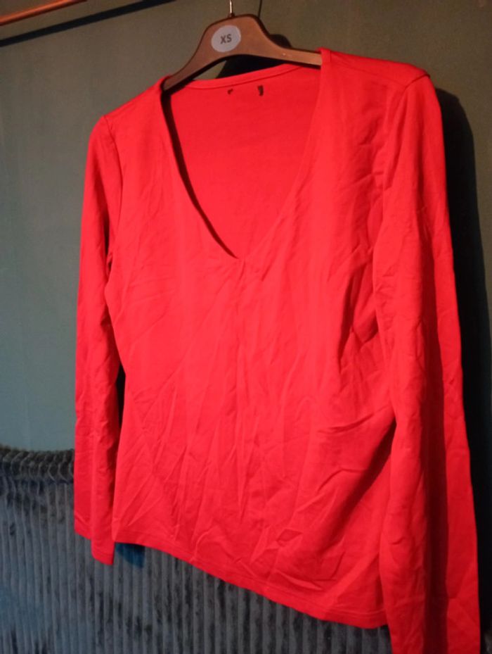 Tee shirt maille souple rouge - photo numéro 3